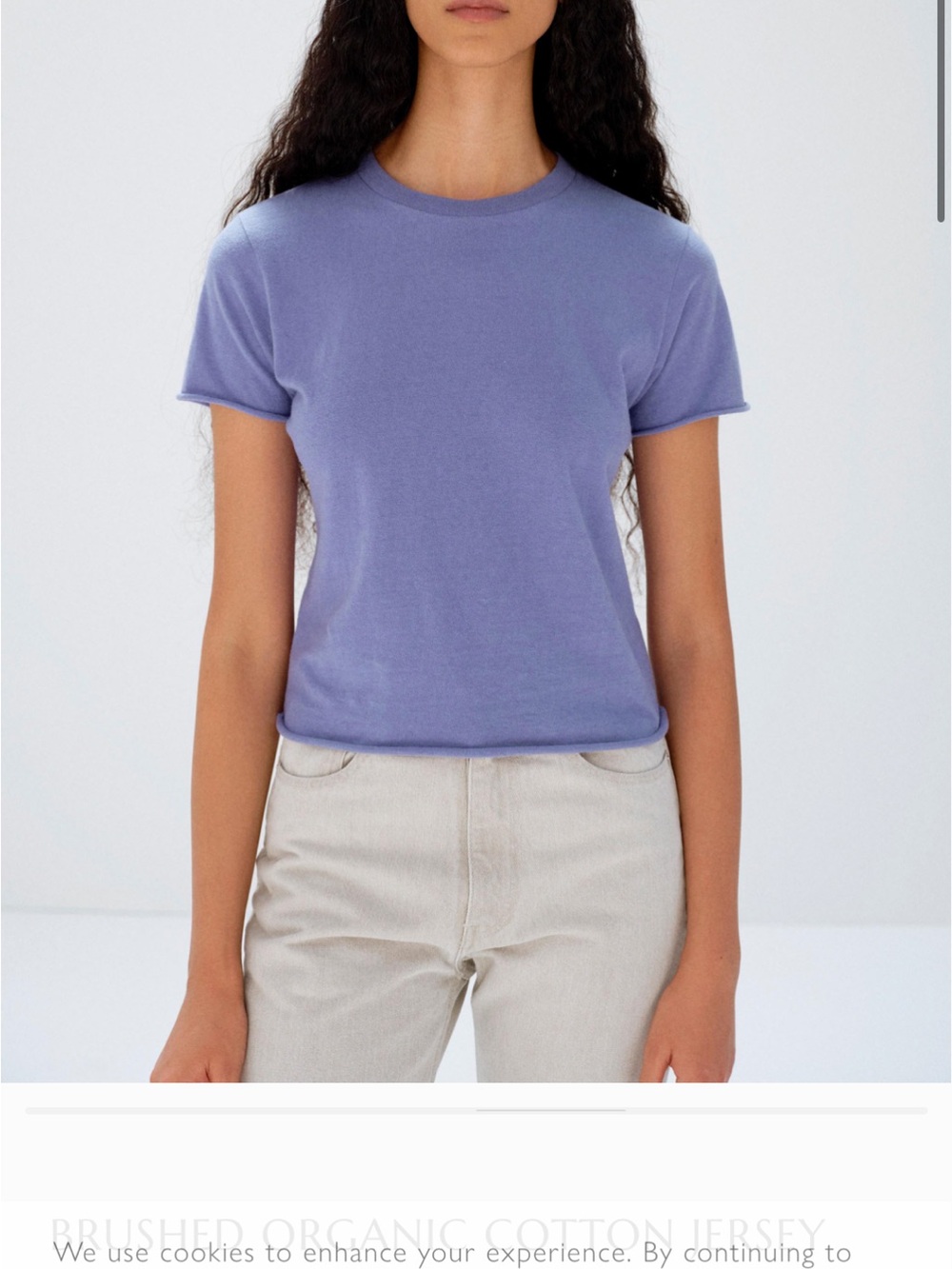 Auralee Women’s Short Sleeve Crewneck Tee in Lavender